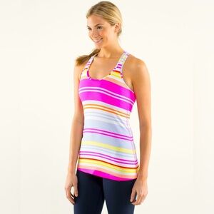 Lululemon Cool Striped Running Workout Racerback Tank